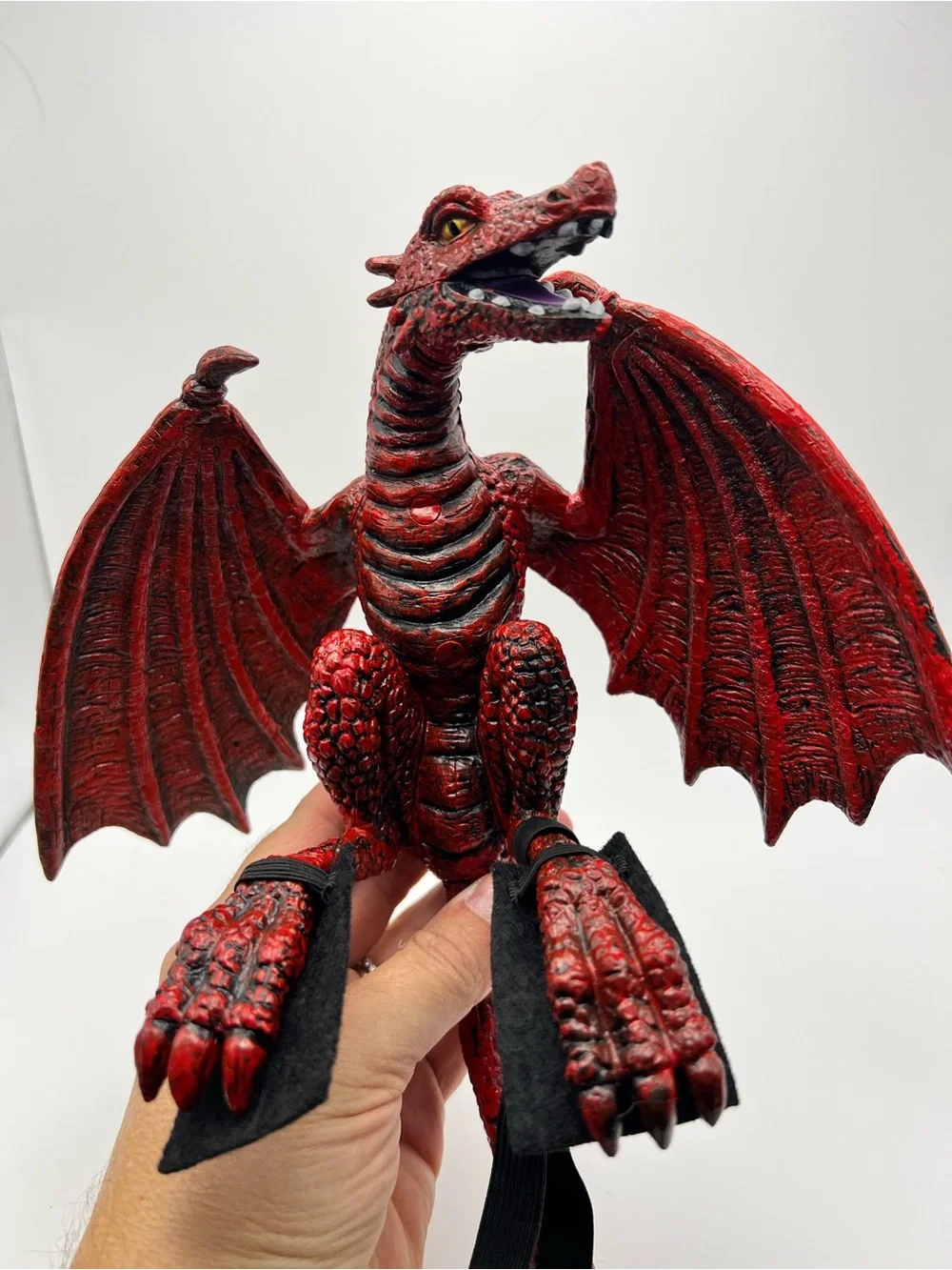 Halloween Costume Accessory Red Dragon with Body Strap to sit on Shoulder